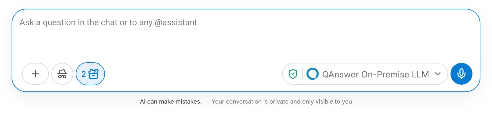 The chat box with the Actions button and its enabled-servers badge
