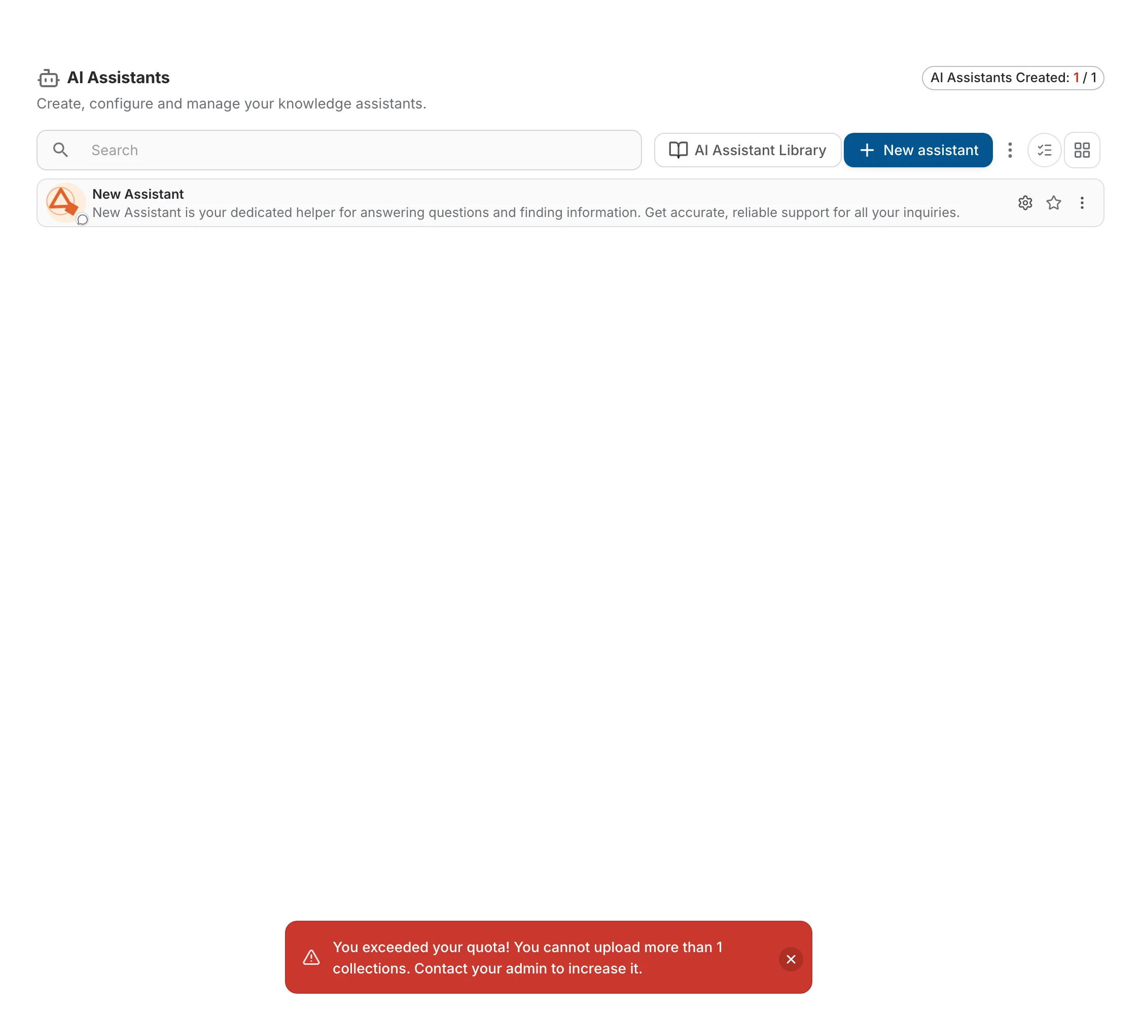 ai assistant exceeded