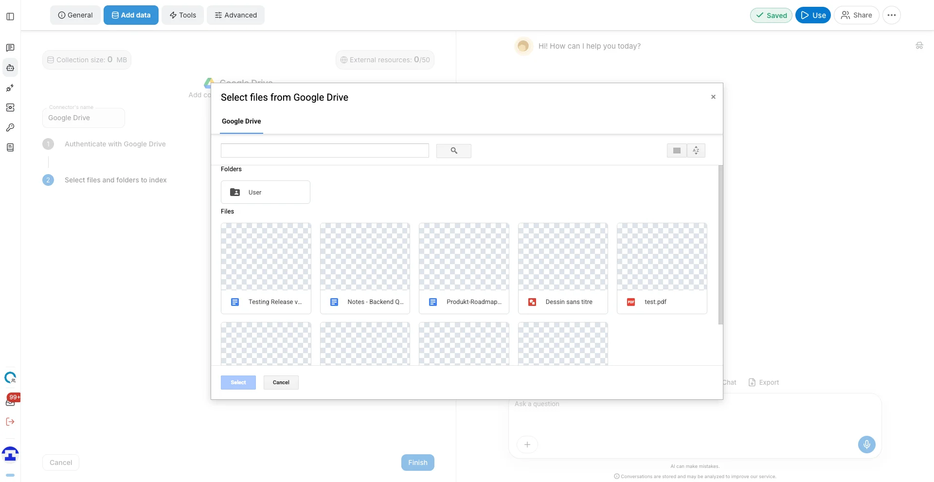 Google Drive file picker