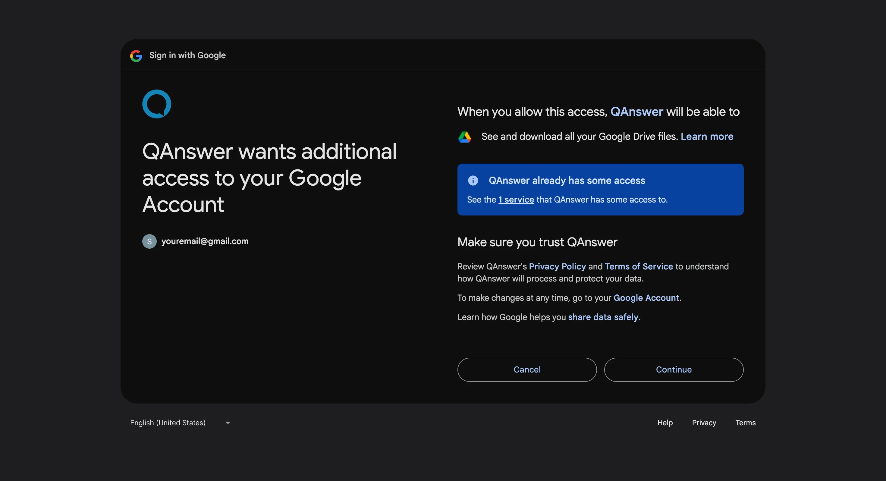 Granting Drive permissions