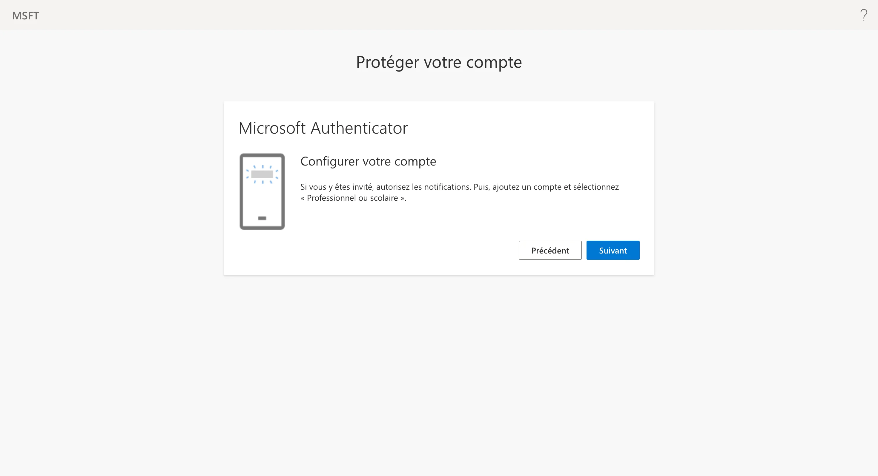 Adding the account to Microsoft Authenticator