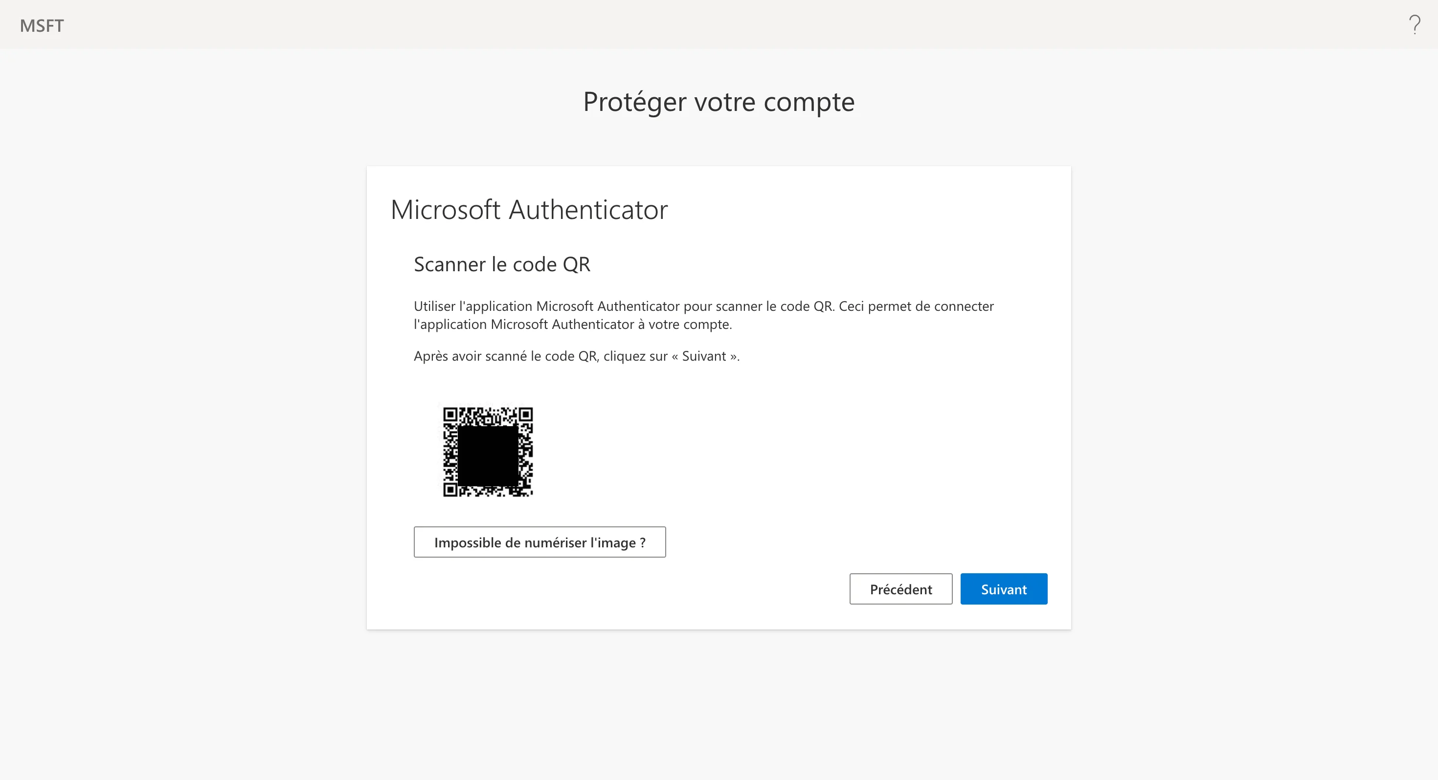 Scanning the QR code
