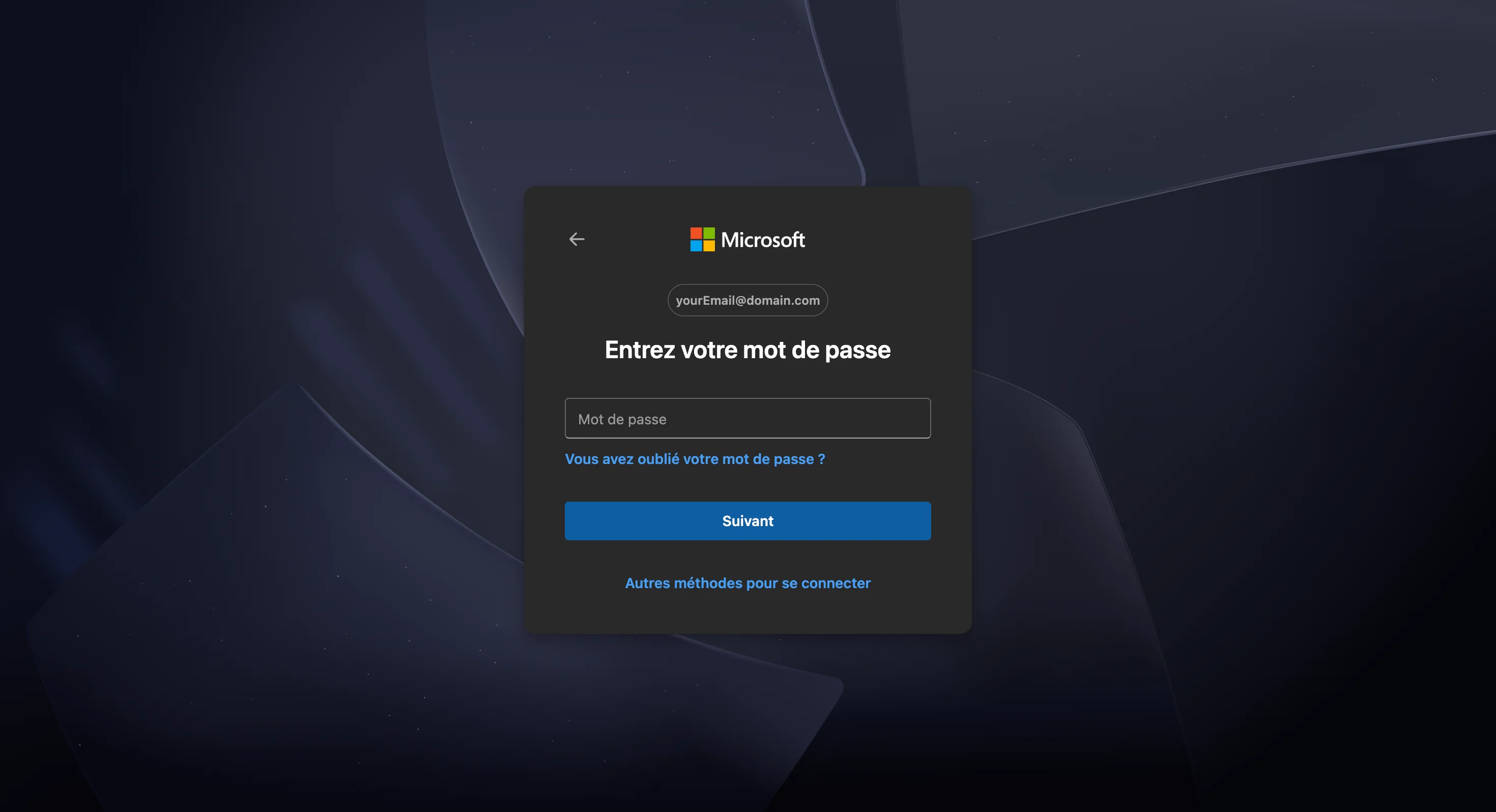 Microsoft sign-in with a password