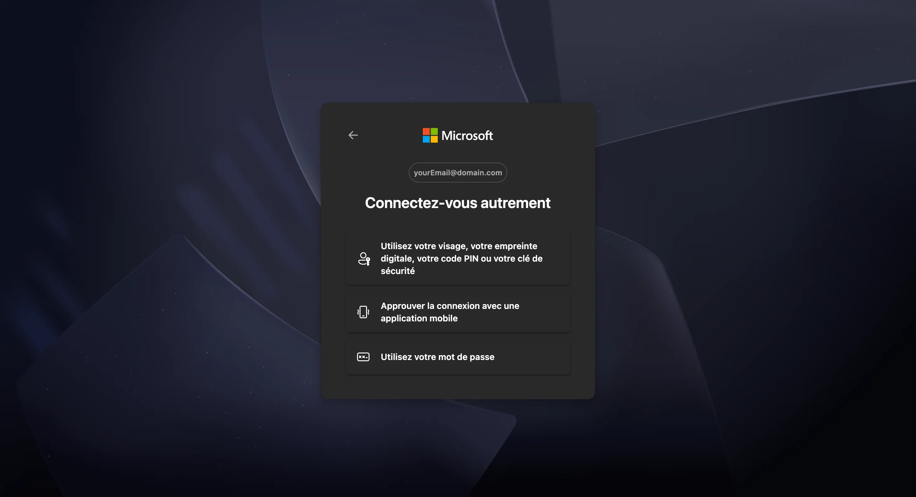 Microsoft sign-in methods