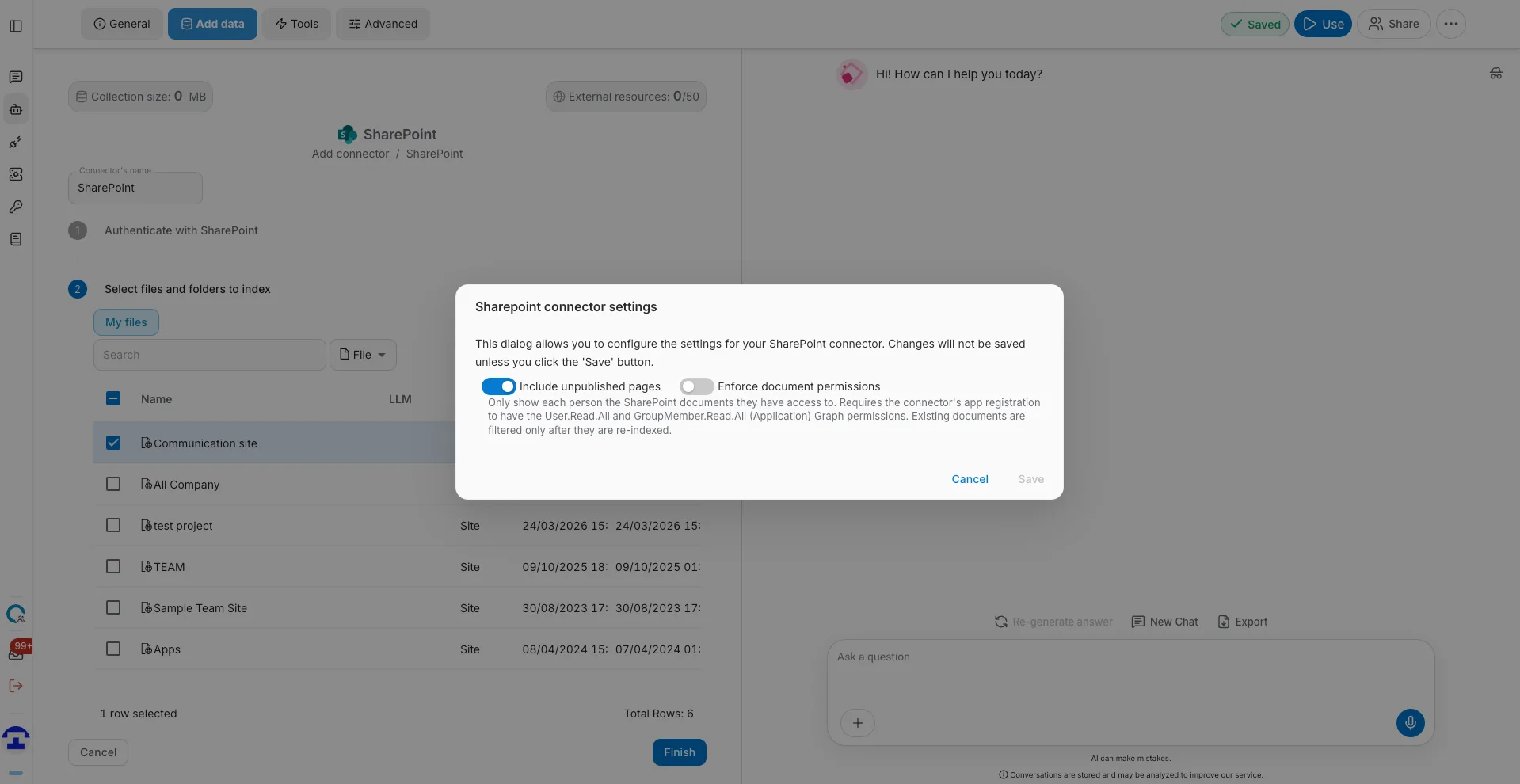 enforce document permissions toggle