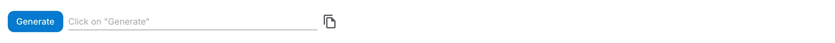 Screenshot of a button labeled Generate